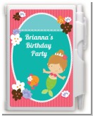 Mermaid Brown Hair - Birthday Party Personalized Notebook Favor