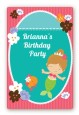 Mermaid Brown Hair - Custom Large Rectangle Birthday Party Sticker/Labels thumbnail