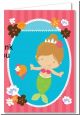 Mermaid Brown Hair - Birthday Party Thank You Cards thumbnail