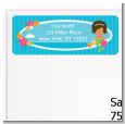 Mermaid African American - Birthday Party Return Address Labels thumbnail