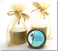 Mermaid Pregnant - Baby Shower Gold Tin Candle Favors