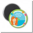 Mermaid Red Hair - Personalized Birthday Party Magnet Favors thumbnail