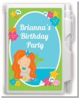 Mermaid Red Hair - Birthday Party Personalized Notebook Favor