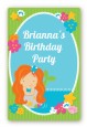 Mermaid Red Hair - Custom Large Rectangle Birthday Party Sticker/Labels thumbnail