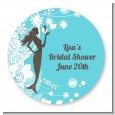 Mermaid - Round Personalized Bridal Shower Sticker Labels thumbnail