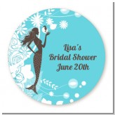 Mermaid - Round Personalized Bridal Shower Sticker Labels