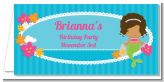 Mermaid African American - Personalized Birthday Party Place Cards