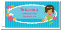 Mermaid African American - Personalized Birthday Party Place Cards