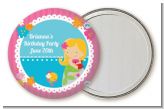 Mermaid Blonde Hair - Personalized Birthday Party Pocket Mirror Favors