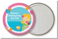 Mermaid Blonde Hair - Personalized Birthday Party Pocket Mirror Favors