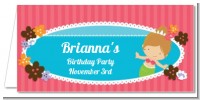 Mermaid Brown Hair - Personalized Birthday Party Place Cards