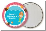 Mermaid Brown Hair - Personalized Birthday Party Pocket Mirror Favors