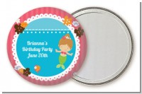Mermaid Brown Hair - Personalized Birthday Party Pocket Mirror Favors