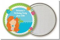 Mermaid Red Hair - Personalized Birthday Party Pocket Mirror Favors