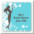 Mermaid - Square Personalized Bridal Shower Sticker Labels thumbnail