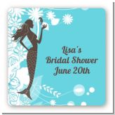 Mermaid - Square Personalized Bridal Shower Sticker Labels