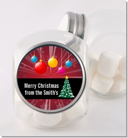 Merry and Bright - Personalized Christmas Candy Jar
