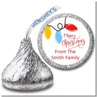 Merry Christmas Lights - Hershey Kiss Christmas Sticker Labels