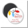Merry Christmas Lights - Personalized Christmas Magnet Favors thumbnail