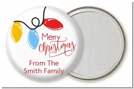 Merry Christmas Lights - Personalized Christmas Pocket Mirror Favors