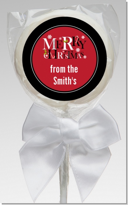 Merry Christmas - Personalized Christmas Lollipop Favors