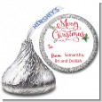 Merry Christmas with Holly - Hershey Kiss Christmas Sticker Labels thumbnail