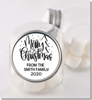 Merry Christmas with Tree - Personalized Christmas Candy Jar