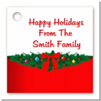 Merry Christmas Wreath - Personalized Christmas Card Stock Favor Tags