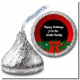 Merry Christmas Wreath - Hershey Kiss Christmas Sticker Labels thumbnail