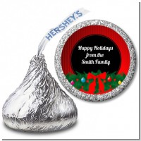 Merry Christmas Wreath - Hershey Kiss Christmas Sticker Labels