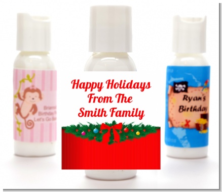 Merry Christmas Wreath - Personalized Christmas Lotion Favors