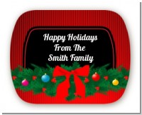 Merry Christmas Wreath - Personalized Christmas Rounded Corner Stickers