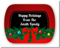 Merry Christmas Wreath - Personalized Christmas Rounded Corner Stickers
