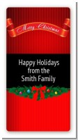 Merry Christmas Wreath - Custom Rectangle Christmas Sticker/Labels