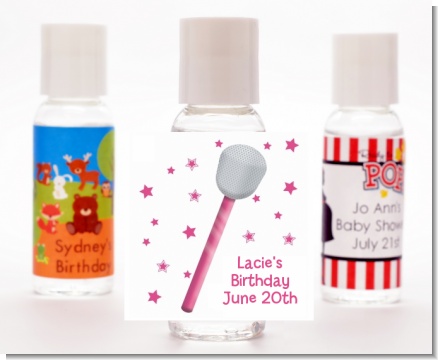Microphone - Personalized Birthday Party Hand Sanitizers Favors