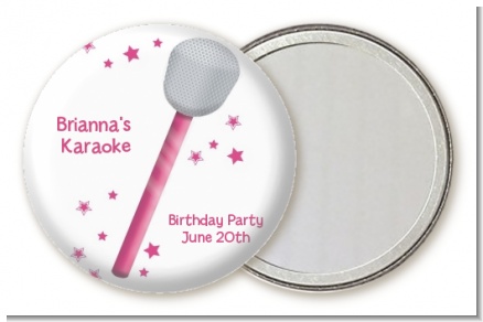Microphone - Personalized Birthday Party Pocket Mirror Favors