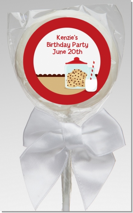 Milk & Cookies - Personalized Birthday Party Lollipop Favors