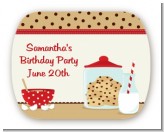 Milk & Cookies - Personalized Birthday Party Rounded Corner Stickers