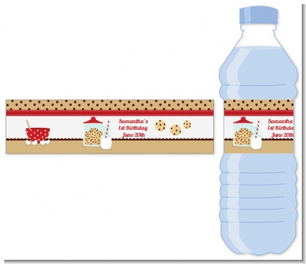Milk & Cookies - Personalized Birthday Party Water Bottle Labels