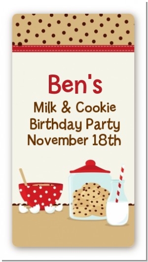 Milk & Cookies - Custom Rectangle Birthday Party Sticker/Labels