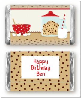 Milk & Cookies - Personalized Birthday Party Mini Candy Bar Wrappers