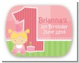 1st Birthday Girl - Personalized Birthday Party Rounded Corner Stickers thumbnail