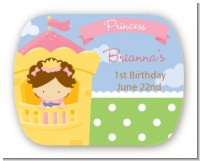 Princess in Tower - Personalized Birthday Party Rounded Corner Stickers