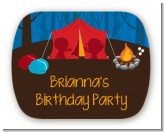 Camping - Personalized Birthday Party Rounded Corner Stickers