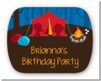 Camping - Personalized Birthday Party Rounded Corner Stickers
