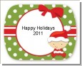 Christmas Baby Caucasian - Personalized Baby Shower Rounded Corner Stickers thumbnail