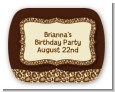 Leopard Brown - Personalized Birthday Party Rounded Corner Stickers thumbnail