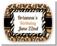 Leopard & Zebra Print - Personalized Birthday Party Rounded Corner Stickers thumbnail