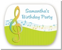 Musical Notes Colorful - Personalized Birthday Party Rounded Corner Stickers