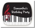 Musical Notes Black and White - Personalized Birthday Party Rounded Corner Stickers thumbnail